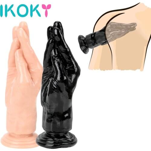 IKOKY Butt Plug G-spot Suction Big Hand Anal Stuffed Masturbate Sex Toys Silicone Large Penis Fist Anal Plug Huge Dildo