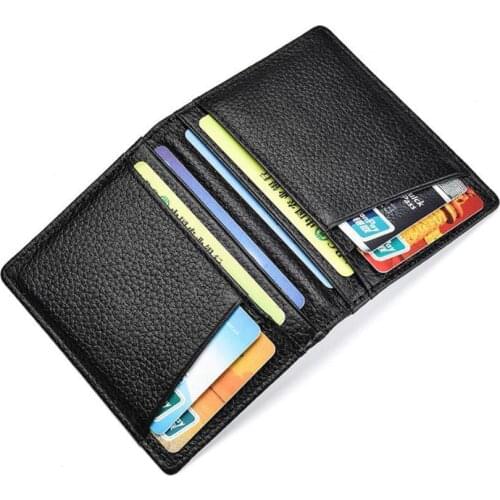 Leather Card Holder Super Slim Soft Wallets Portable Mini Credit Cards Wallet Men Purse Bank Card Holders Anti-scan RFID Wallets
