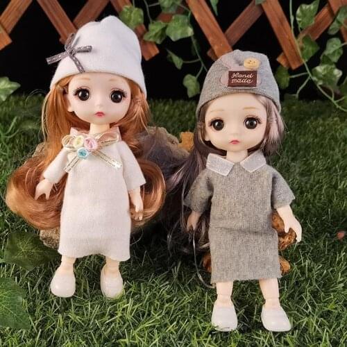 17cm BJD Doll 13 Movable Joints Dolls Makeup Casual Wear Clothes with Shoes Doll Accessories Toy for Girls Diy Toys