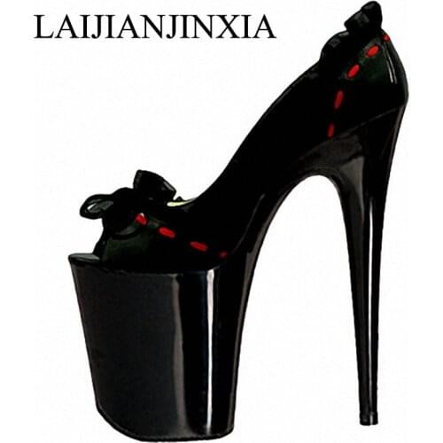 LAIJIANJINXIA New Spring Sexy 20cm Thin High Heels Dancing Night Club Party Modern Dance Shoes Women Platform Dance Pumps Shoes