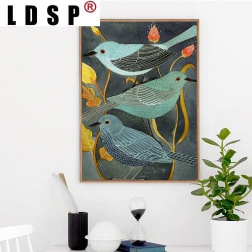 LDSP Canvas Painting Classical Poetry Animals Birds Print Picture Poster Wall Art Nightingale Creative Art Style Home Decoration
