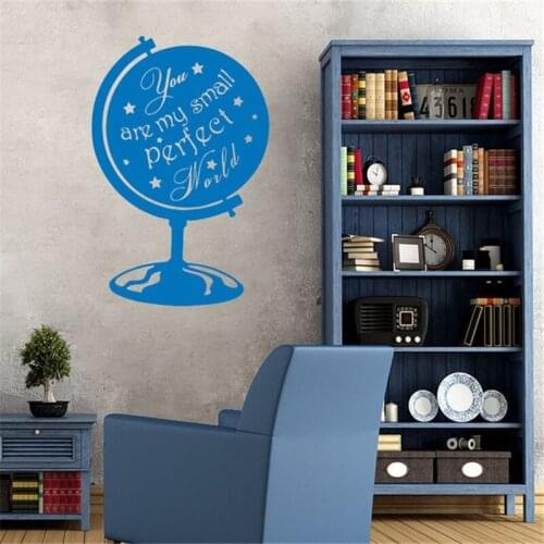 Wall Decal Vinyl Sticker Quote You Are My Small Perfect World Globe Map Earth Travel Living Children Room Office Decor HY1526