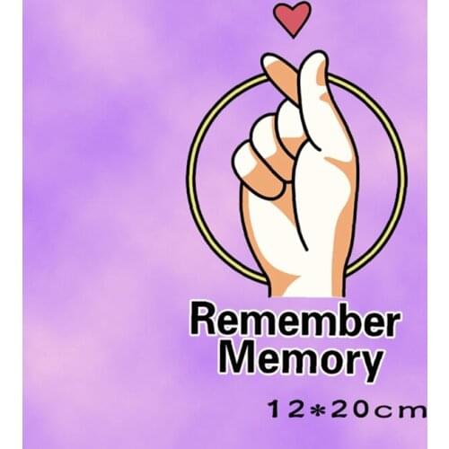 Love Finger Gesture Iron On Transfer Patches Clothing Applique Decal For Clothes Heat Transfer Sewing Stripes DIY Jacket Decor