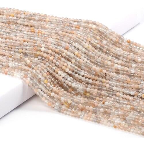 Small Beads Natural Stone Beads Sun Stone 2 3mm Section Loose Beads for Jewelry Making Necklace DIY Bracelet Accessories (38cm)