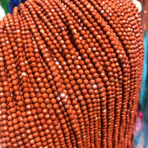 Natural stone Small Faceted Beads Rainbow Red Stone Loose Beads for jewelry making DIY necklace bracelet accessories