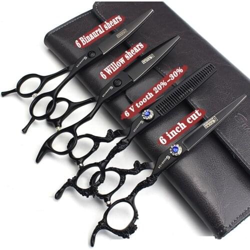 New Hairdressing scissors 6 inch Barber Shop Chunker scissors barber accessories haircuts for hairdressers precision Free logo