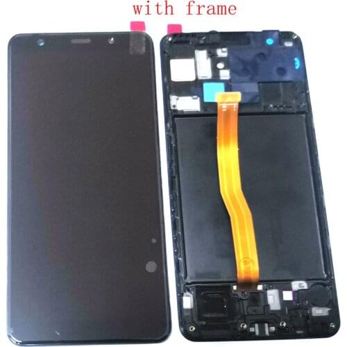 Oled For samsung A7 2018 SM-A750FN/DS A750 SM-A750FM/DS screen digitizer touch glass frame full set
