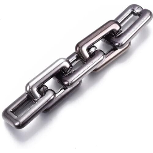 50pcs CCB Plastic Rectangle Linking Rings Quick Link Connectors For DIY Jewelry Cross Chains Making Accessories 30x20x5.5mm