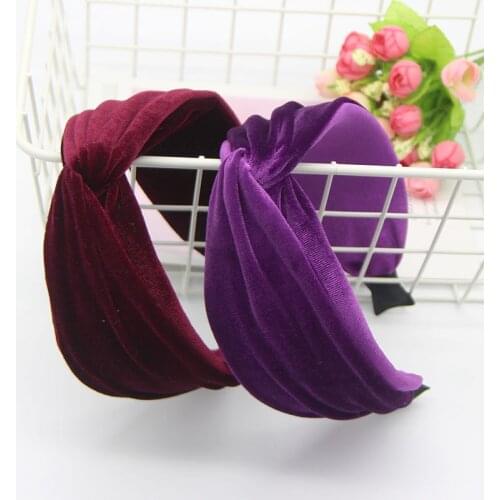 Free shipping fashion wide cross women hairbands velvet girls headbands ladys headwear hair accessories