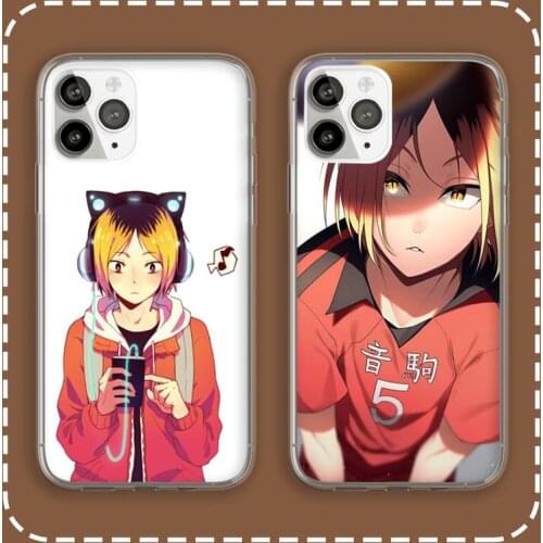Kenma Kozume of Haikyuu Anime Phone Case Transparent for iPhone 6 7 8 11 12 s mini pro X XS XR MAX Plus cover funda shell