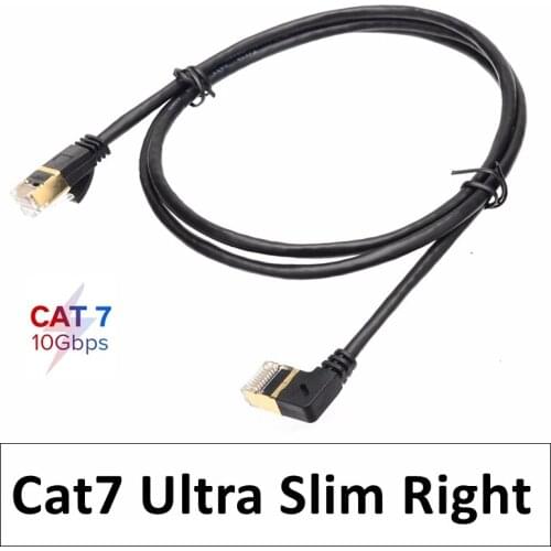 4mm OD CAT7 Ethernet Cable RJ45 Right Left Up Down Angle UTP Network Cable Patch Cord 90 Degree 10Gbps Cat 7 Lan Cables