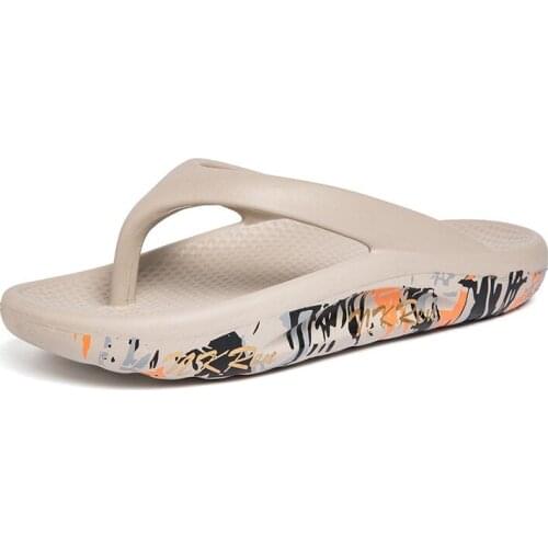 Summer Flip Flops Men Slippers Unisex Beach Shoes Breathable Casual Shoes Couple Lovers Shoes Big Size 35-46 Man Flats Beige