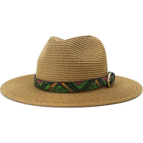 2020 Summer Women Sun Hats Wide Brim Straw hats Girls Beach Panama Hats Fedoras Jazz Hats