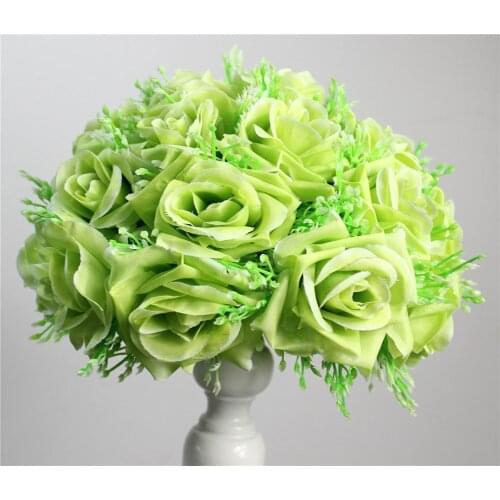 SPR Free shipping Bride holding -green-15cm*10pcs wedding kissing flower ball party decoraion Hotel Arcade ornaments