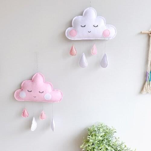 Nordic Style Kids Room Decoration Felt Cloud Hanging Decor Scandinavian Style Childrens Girls Nordic Nursery Decoration