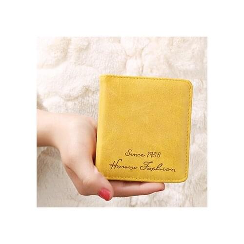 New fashion men and women ultra-thin snap button short wallet frosted PU leather retro wallet coin purse coin purse clutch bag