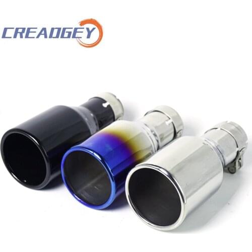 51mm intlet 76mm Outlet Universal Modification Muffler Chrome Stainless Steel Exhaust Tip Pipe Tail Pipes Car Accessories