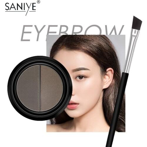 5 Colors Eyebrow Powder Long Lasting Waterproof Two-tone Eyebrow Natural Black Brown Eyebrow Powder with Eyebrow Brush Makeup