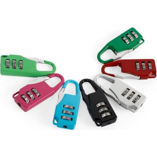 3 Digit Number Combination Password Lock Zinc Alloy Security Suitcase Luggage Coded Cupboard Cabinet Mini Locker Padlock
