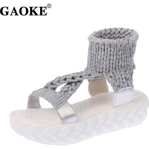 2021 Woman Platform Shoes Summer Woman Sandals Lady Wedges Sandals Flip Flops Woman Beach Sandals Ankle Strap Female Footwear