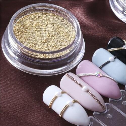 0.4mm 3D Micro Steel Beads Mixed Color Nail Art Decorations Mini Small Caviar DIY Charms Stud Manicure Accessory Nail Tool