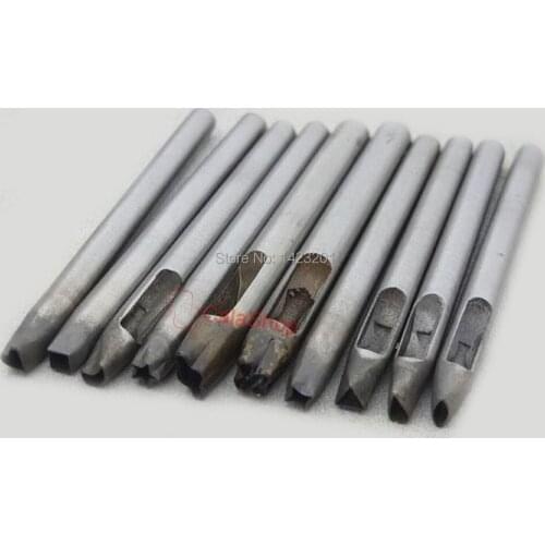 10 Pcs / Lot Hollow Punch Hole Leather Tools Belt Gasket Cutter Tool Wallet Bag 4 Different Shap