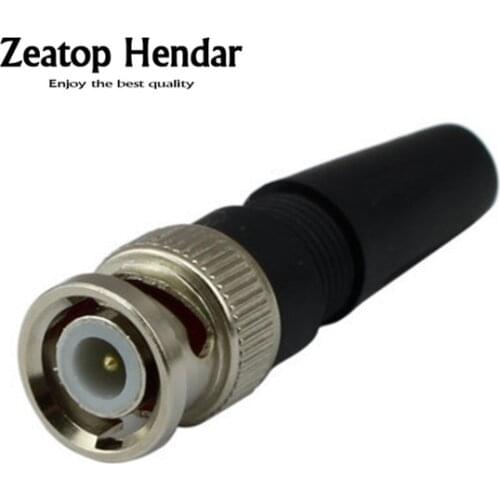 100PCS RG59 BNC male Plug pin Solderless Straight Angle Connector for CCTV Camera