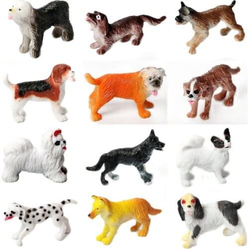 12PCS Farm Simulation Static Dogs animals models home decor figurine figures Decoration Toys Set,Realistic Dogs Figures for Kids
