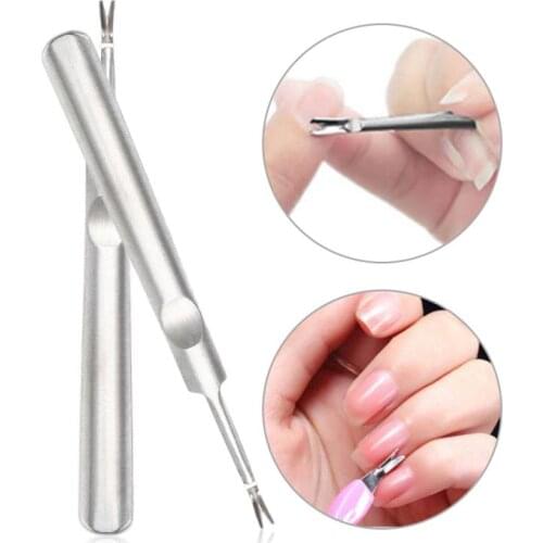 2/1pcs Double-end Silver Cuticle Remover Stainless Steel Finger Dead Skin Cut Manicure Stirring Rods Nail Art Pusher Tool