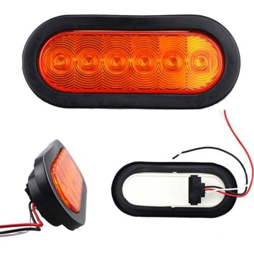 2 Pieces 6LED 12V Car Truck Turn Signal Light Trailer Side Marker Indicators Lights Lamp Car Brake Marker Tail Light Waterproof