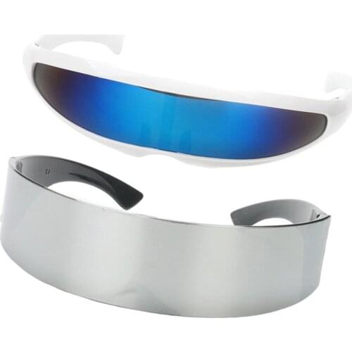 2x Novelty Futuristic Space Alien Robot Sunglasses Plastic Cosplay Eyewear