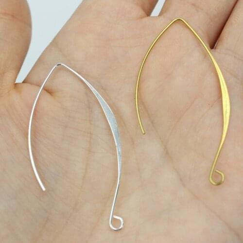 20pcs 49X23mm Flat Earrings Hook French Earrings Hooks Wire Settings Base Settings for DIY Dangle Earring Ear Jewelry Making