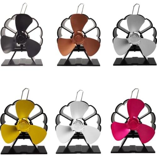 3 Blades/4 Blades Mini Heat Powered Fireplace Stove Fan Aluminum Silent Eco-Friendly Fan