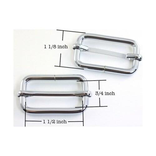 30 Pieces - 1.5 inch (inner) - Nickel Rectangle Slider for Adjustable Straps