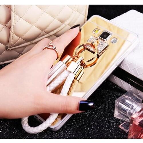 Case For Samsung A9 A8 A6 A7 A5 PLUS A50 A70 j5 j7 2017 j6 j8 2018 Fashion Soft TPU Bling Mirror With Rope Tassel Cover Case