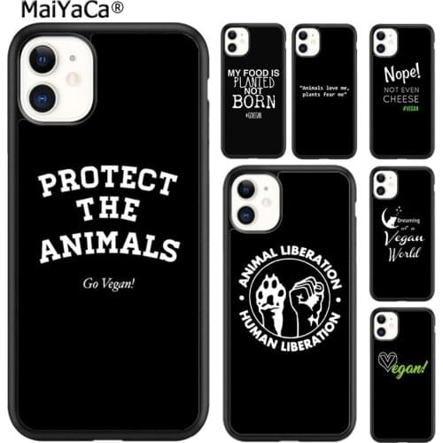 MaiYaCa vegan quotes Phone Case Cover For iPhone 5s SE 6 6s 7 8 plus X XR XS 11 12 pro max Samsung Galaxy S8 S9 S10 shell