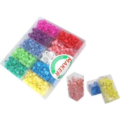 NO.00-99 Digital Bird foot ring 10 Colors Pigeon Identification foot ring M-A-K-E-R Clip Rings Pigeons Training tools 1000 Pcs