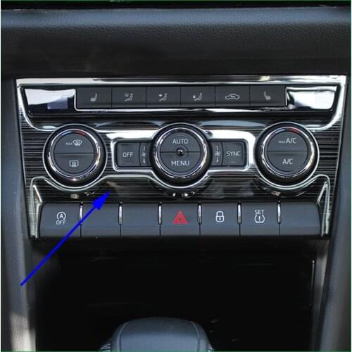 For skoda kodiaq GT 2017 2018 ABS Interior Center Air conditioner AC Control Panel Button Switch Cover Sticker Trim Car-styling