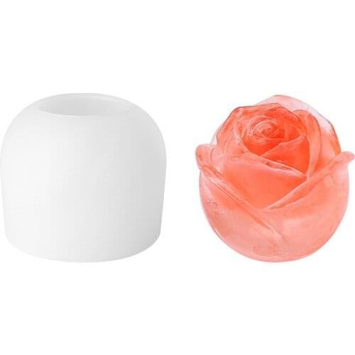 Ice Cube Form Silicone Rose Shape Icecream Mold 3D Big Freezer Ice Cream Ball Maker Reusable Whiskey Cocktail Mould Bar Tools