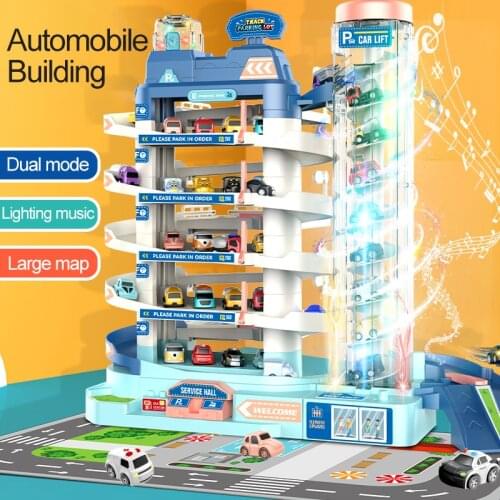 Racing Rail Car Model Racing Educational Toys Children Track Car Adventure Game Brain Game Mechanical Interactive Parking Lot