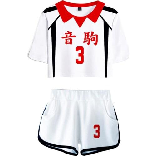 Haikyuu Yaku Morisuke Cosplay High School Costume T Shirt+Shorts Uniform Halloween Costumes Suit