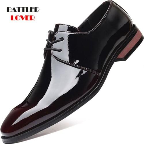 Men Bright Shoes Green Patent Leather Formal Footwear New Fashion Handmade Oxfords for Male Chaussures Hommes Plus Size 38-48