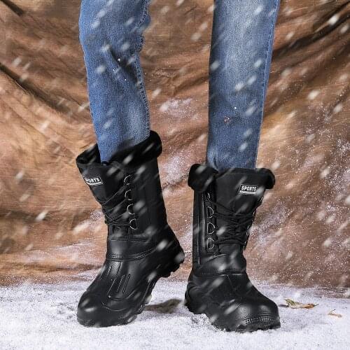 New 2021 men winter boots thick plush warm camouflage men snow boots waterproof non-slip boots men winter shoes size 41 - 46