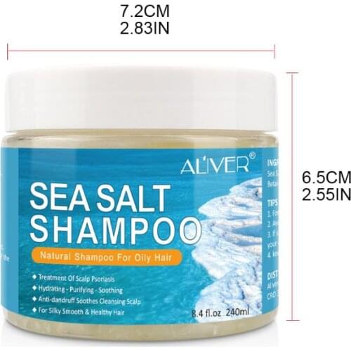 Natural Sea Salt Shampoo Hair Treatment Shampoo for Scalp Psoriasis Itching Dandruff