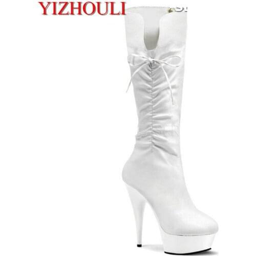 Autumn/winter new style, night club, steel pipe dancing shoes, 15CM high heel boots/medium white sex boots