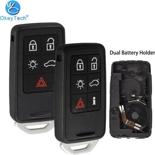 OkeyTech for Volvo XC60 XC40 S90 V40 XC70 V70 S40 V50 Remote Car Smart Key Fob Cover Case Replacement Holder 5 6 Buttons Pad