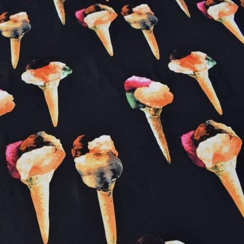 Width 140cm Ice cream active printing and dyeing pure cotton plush fabric for dress tecido tissu au metre cheap DIY shabby chic