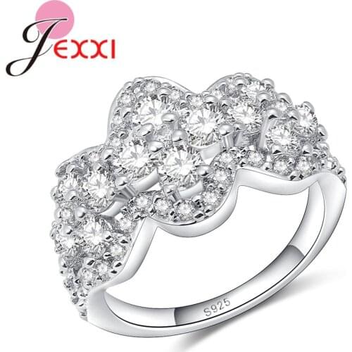 Silver Crown Rings 925 Sterling Silver For Women Crystal Rings Wedding Rings Crystal Zirconia Accessoty lovers Anniversary