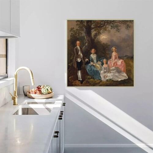 Citon Thomas Gainsborough《John and Ann Gravenor with their daughters》Canvas Oil Painting Art Picture Wall decor Home Decoration