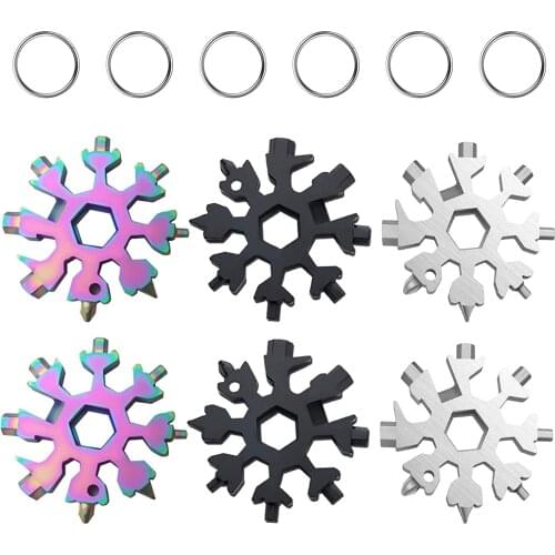 Snowflake Multi Tool 18 Tools in 1 Pocket Tools and Gadgets for Men All in One Camping Gadgets Best Gifts for Him Husband Men